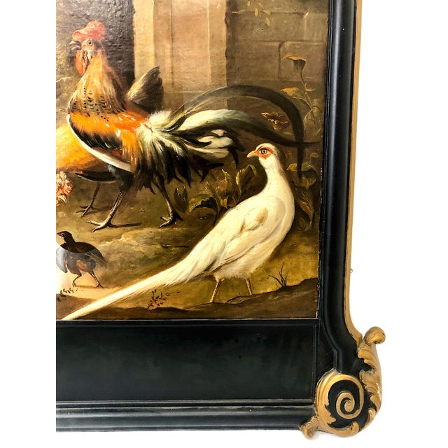 Textile 19th-Century Large-Scale Painting of Bird Pairs in a Classical Landscape, After Melchior D’Hondecoeter For Sale - Image 7 of 8