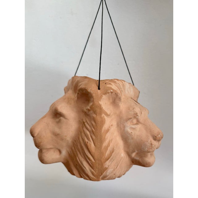 Terra Cotta Late 20th Century Lion Terra-Cotta Hanging Planter For Sale - Image 8 of 8