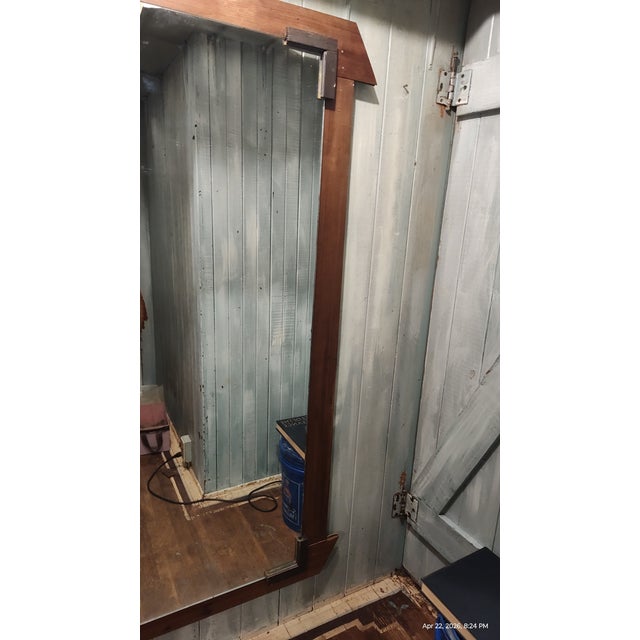 Wine Stunning 5x4' Custom Redwood Mirror – 1950s Vintage & Local Artistry For Sale - Image 8 of 10