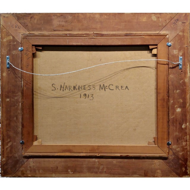 Brown Samuel Harkness McCrea -Road to Stamford,CT - Impressionist Landscape -Oil Painting C.1913 For Sale - Image 8 of 10