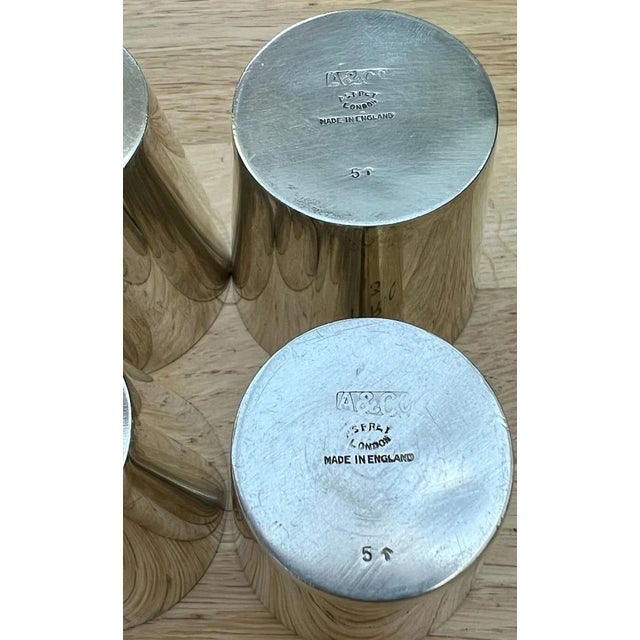 Asprey of London Set X 6 Silver Plated Stacking Travel Shot Cups For Sale - Image 18 of 18