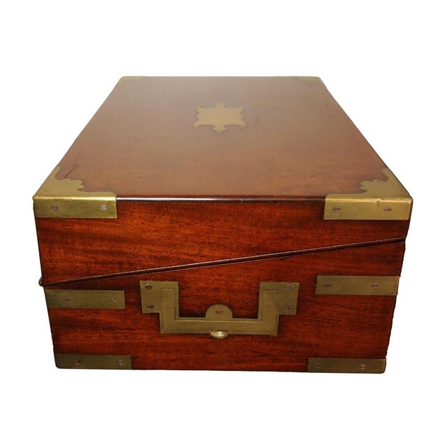 Hollywood Regency Rosewood Writing Slope with Decorative Brass Trim from Wells and Lambe, Set of 6 For Sale - Image 3 of 14
