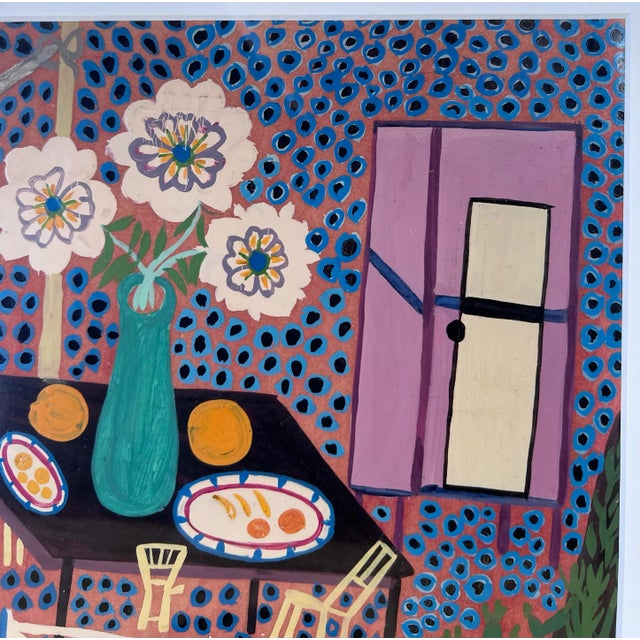 Norbert Ilunga Congolese Gouache Painting- Framed For Sale In Charleston - Image 6 of 10