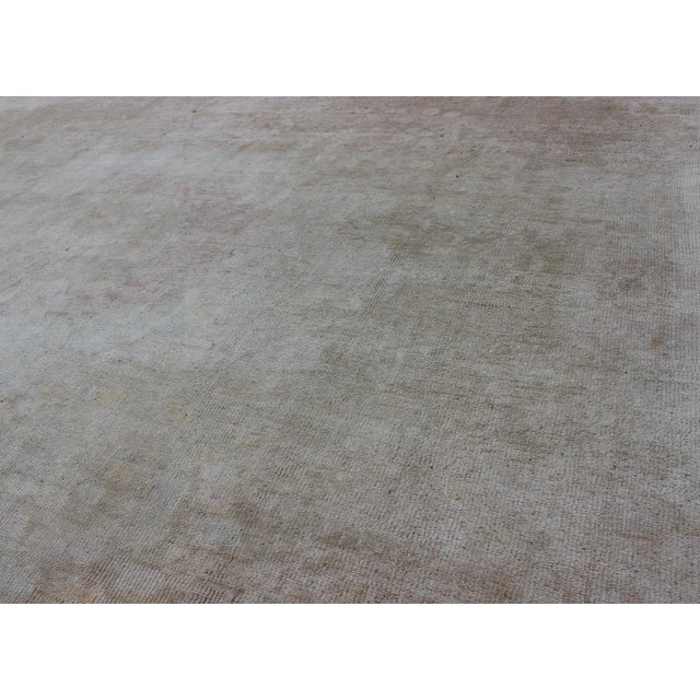Antique Turkish Konya Area Rug in Gray & Soft Pink With Subtle Design 7'2 X 8'6 For Sale - Image 11 of 13