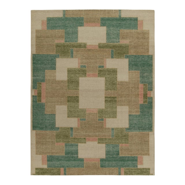 Textile Rug & Kilim’s Oversized Piet Rug in Green and Taupe, 14x20 For Sale - Image 7 of 7