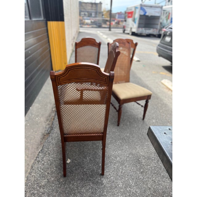 Set of 5 Vintage 1975 Bernhardt Cane Back Dining Chairs - 1 Captain, 4 Side For Sale - Image 10 of 11