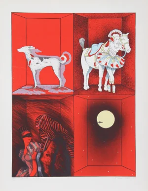 Susan Hall, Portraits in a Room, Lithograph