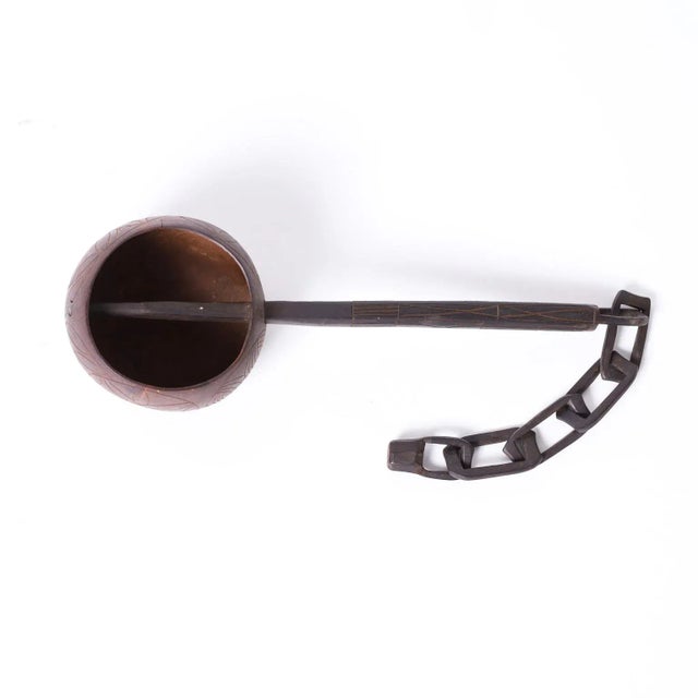 Wood Late 19th Century Antique Anglo Indian Carved Coconut Ladle For Sale - Image 7 of 7