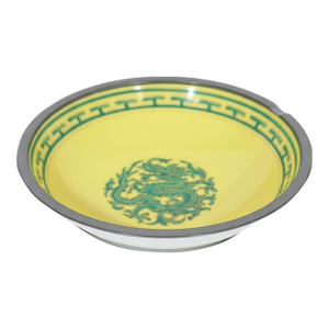 Dragon Porcelain Cloisonné Enamel Pewter Ashtray Bowl – Vintage Asian Decorative Collectible