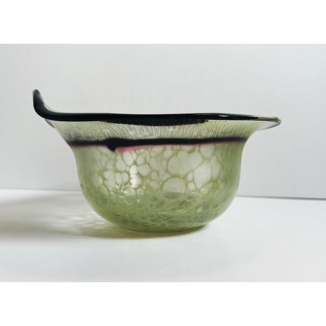 Glass Colored Glass Bowl with Net Design by Erwin Eisch, 1977 For Sale - Image 7 of 7