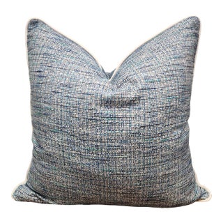 Romo Blue Tweed Pillow For Sale