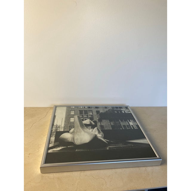 Mid-Century Modern Vintage Black & White Photograph of Henry Moore’s ‘Vertebrae’ Sculpture, Seattle, Framed” For Sale - Image 3 of 8