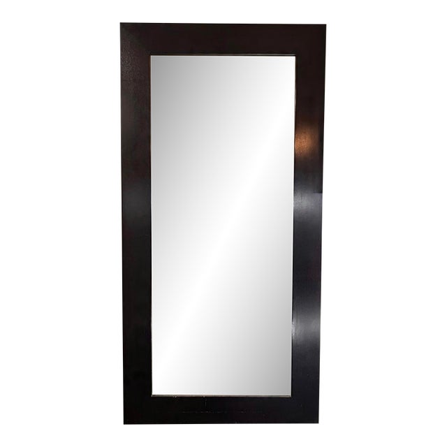 Full Length Mid Modern Minimal Mirror Dark Chocolate Brown Wenge Wood For Sale