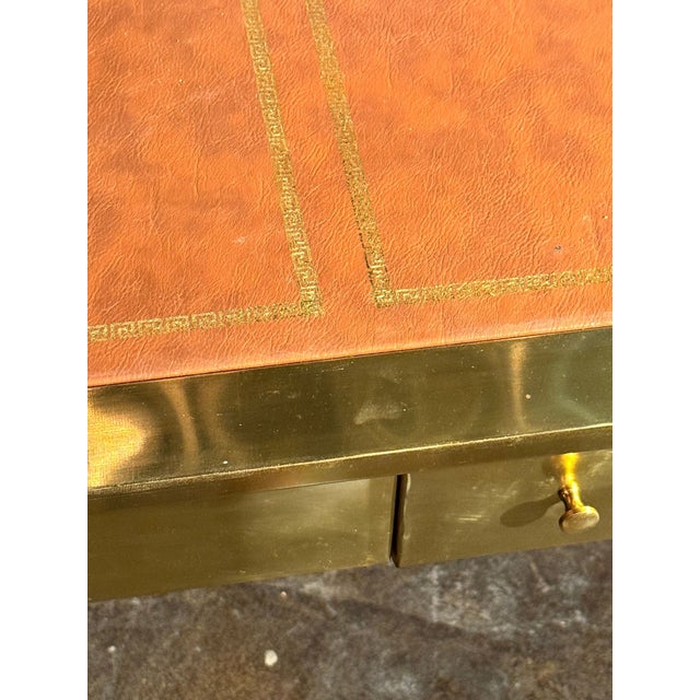 Gold Italian John Vessey Style Brass Desk For Sale - Image 8 of 13