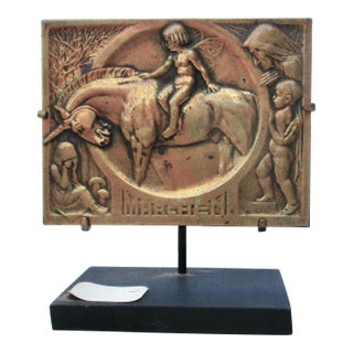 1920s' Mounted Bronze Plaque Marchen, Austria For Sale