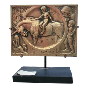 1920s' Mounted Bronze Plaque Marchen, Austria