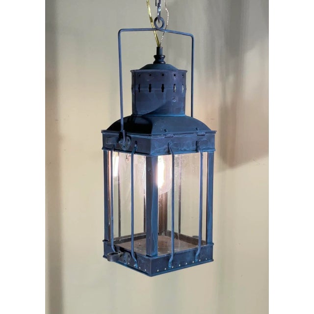 Metal Funky Vintage 1939 Style British Solid Brass Cargo Ship Hanging Lantern For Sale - Image 7 of 18