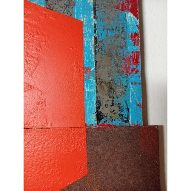 Contemporary Abstract Rust, Tempera, Aerosol on Metal "N 40" by Andre Debono For Sale - Image 6 of 8