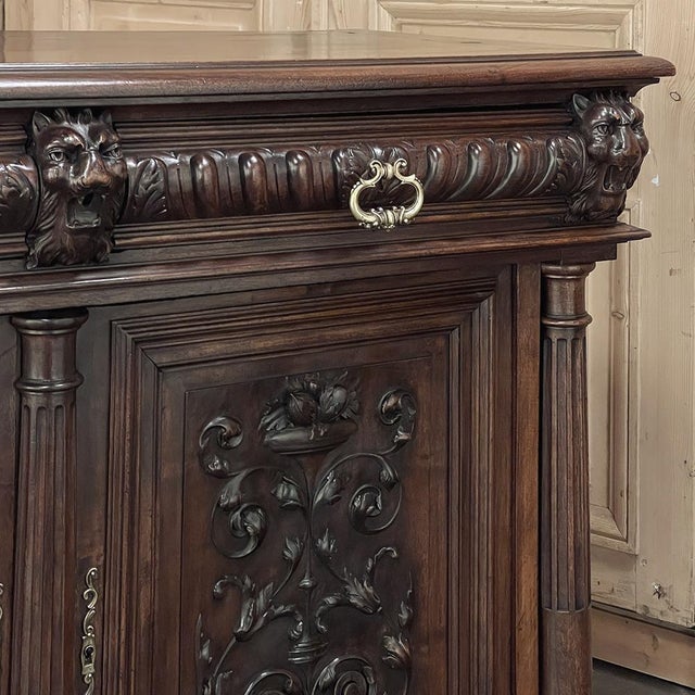 Antique 19th Century French Renaissance Revival Walnut Buffet For Sale - Image 11 of 18