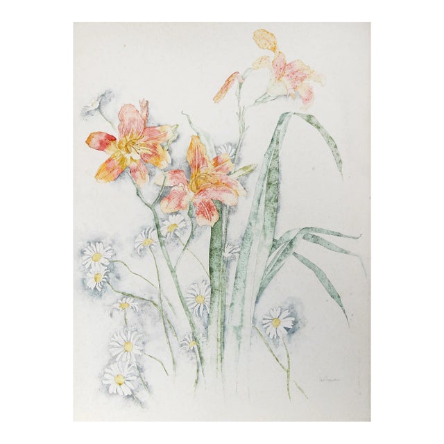Lilies and Daisies, Carl Bergman For Sale