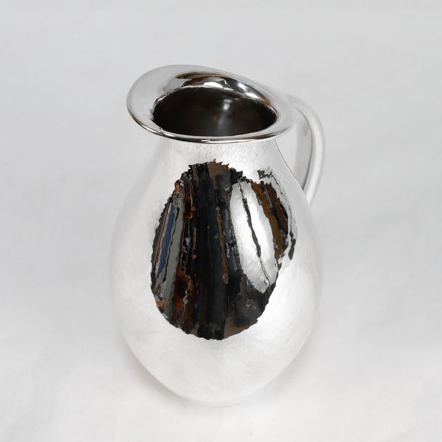 Vintage Georg Jensen Modernist Sterling Silver Pitcher No. 432a by Johan Rohde For Sale - Image 13 of 15