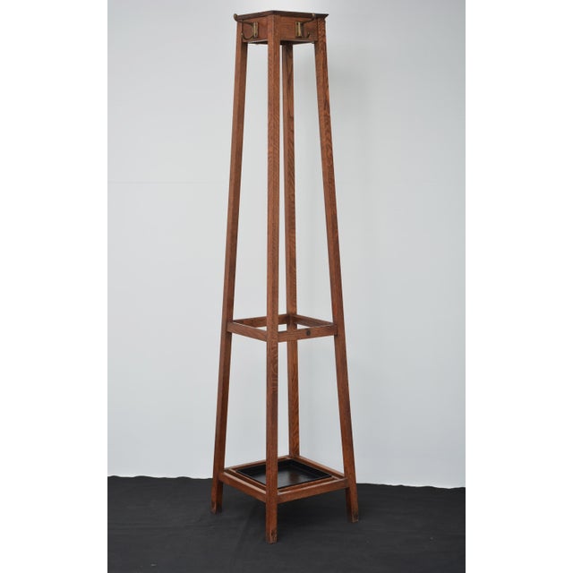 Wood Industrial English Oak Coat Stand by Astrola, 1930 For Sale - Image 7 of 16