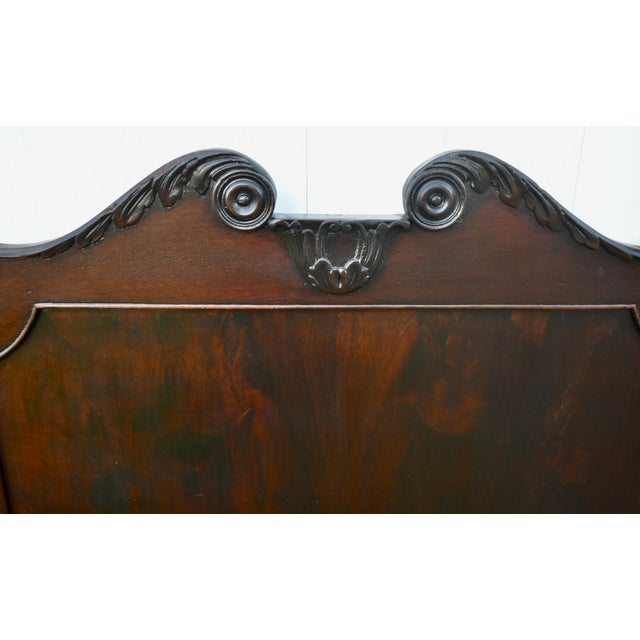 Antique Pair of Carved Mahogany Twin Size Federal Style Headboards