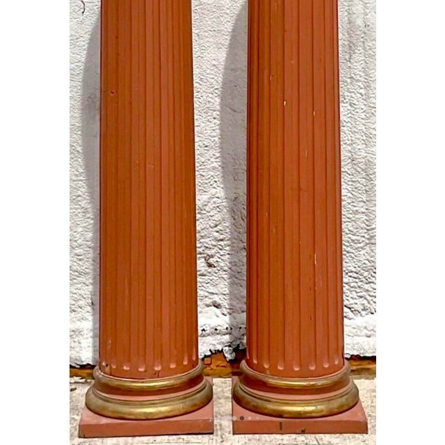Vintage 18th Century Boho Italian Fluted Columns - a Pair For Sale - Image 9 of 12
