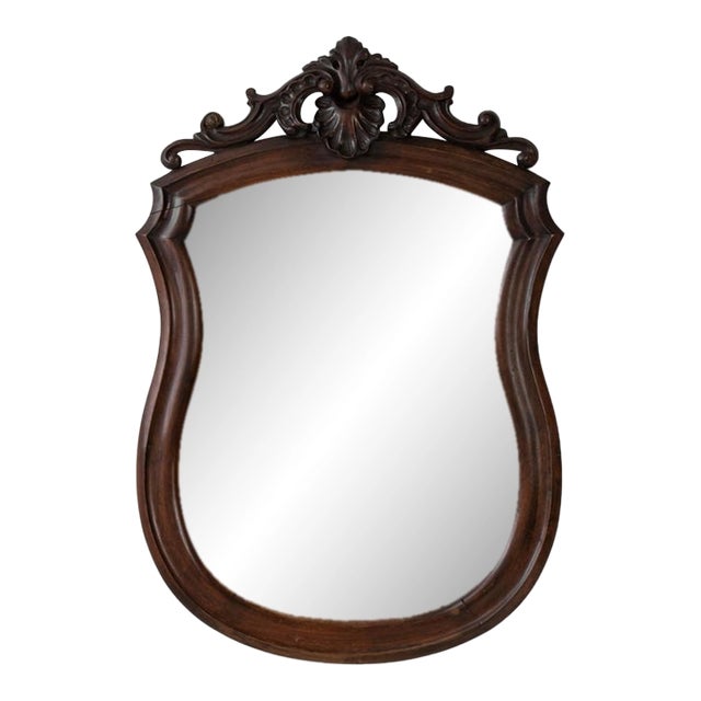 19th Century France Brown Wood Mirror For Sale
