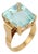 1950s Mid Century 13.74 Carat Aquamarine 18k Yellow Gold Ring, Size 8 For Sale