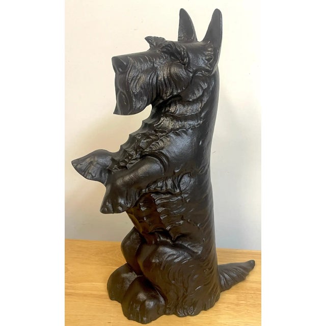 Mid 20th Century Mid 20th Century Tall Standing Black Scottish Terrier Doorstop For Sale - Image 5 of 8