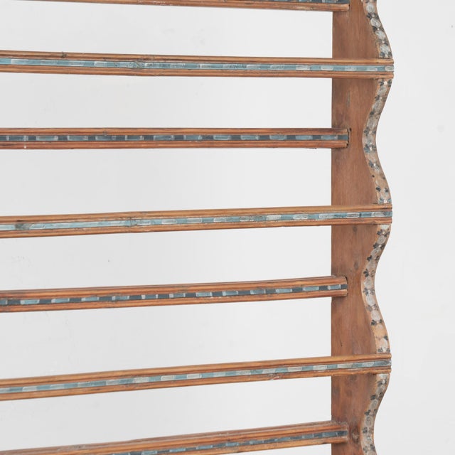 Early 19th Century Swedish Hand-Painted Narrow Cupboard With Plate Rack For Sale - Image 4 of 13