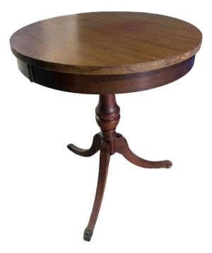 Vintage Mersman Mahogany Pedestal Side Table With Paw Feet