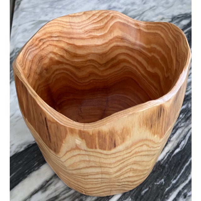 Here is a hand carved natural element for your home. Captivating on its own or as a vessel for a plant or other...