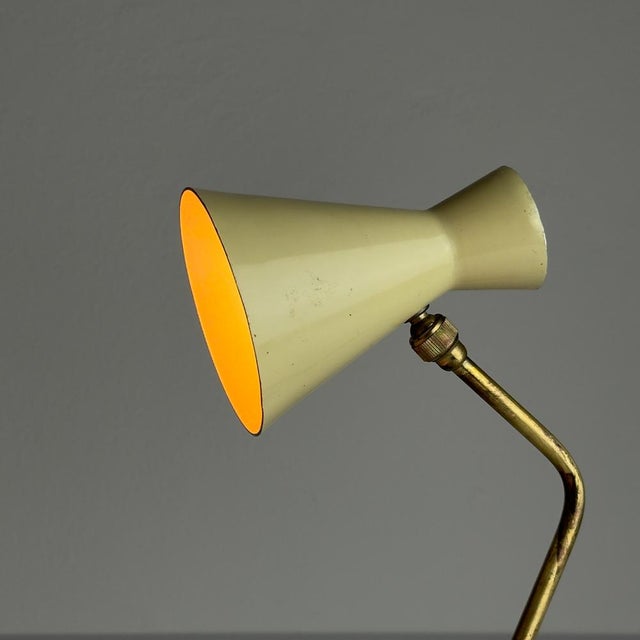 Beige Vintage Metal Table Lamp from Stilnovo, Italy, 1950s For Sale - Image 8 of 18