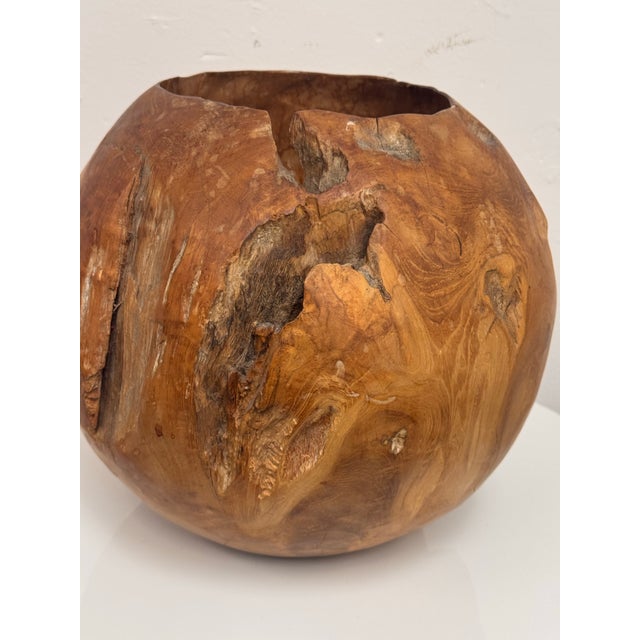 Sculptural Burl Wood Vessel Bowl For Sale - Image 9 of 12