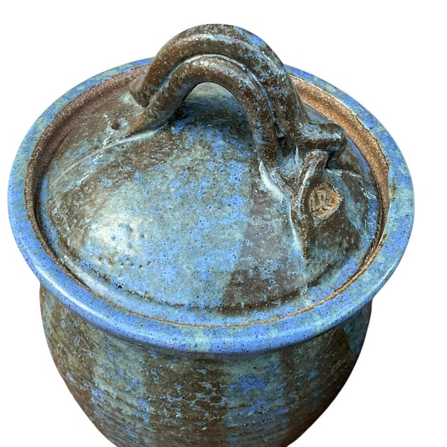 Late 20th Century Late 20th Century Leon Roloff Studio Glazed Art Pottery Canisters- Set of 2 For Sale - Image 5 of 12