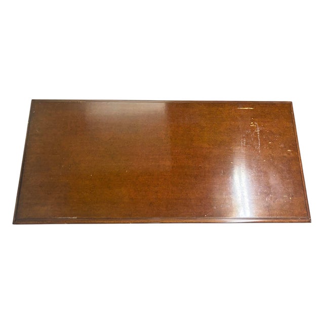 1990s Wooden Desk With Gold Accents For Sale In New York - Image 6 of 6