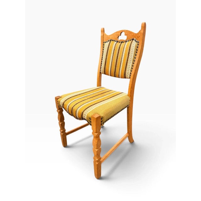 Set of Seven Danish Oak Dining Chairs by Henning Kjærnulf For Sale - Image 15 of 17