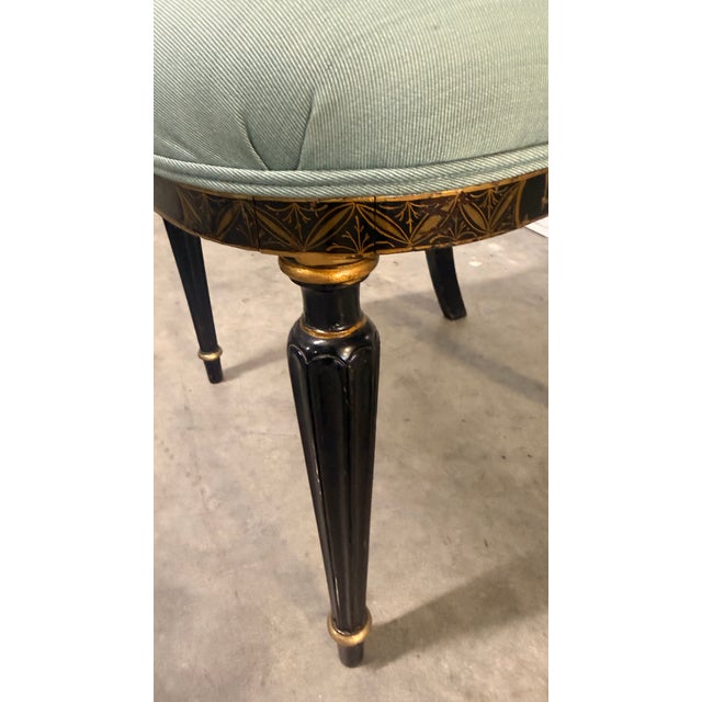 Black Vintage Maitland-Smith Regency Style Chinoiserie Ebonized Dining Chairs - Set of 5 For Sale - Image 8 of 16