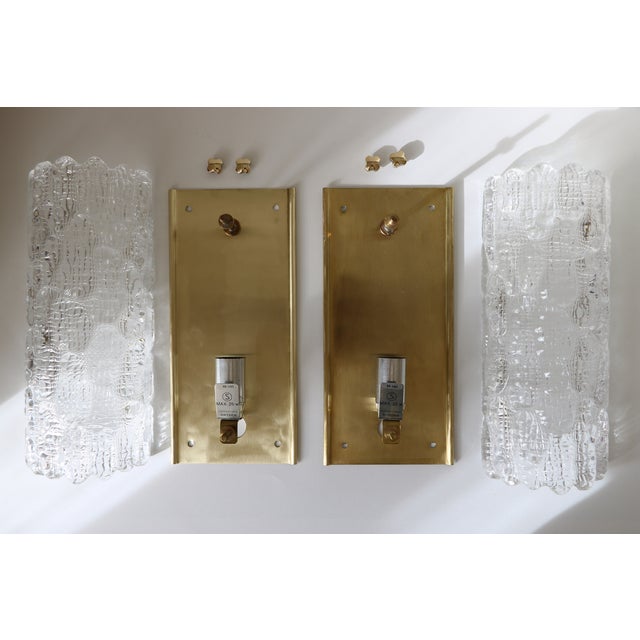 Glass and Brass Wall Lights by Carl Fagerlund for Orrefors, 1960, Set of 2 For Sale - Image 14 of 15
