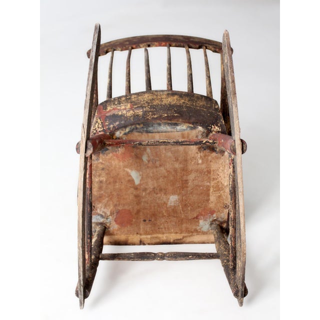 Antique American Windsor Rocking Chair Primitive For Sale - Image 14 of 17