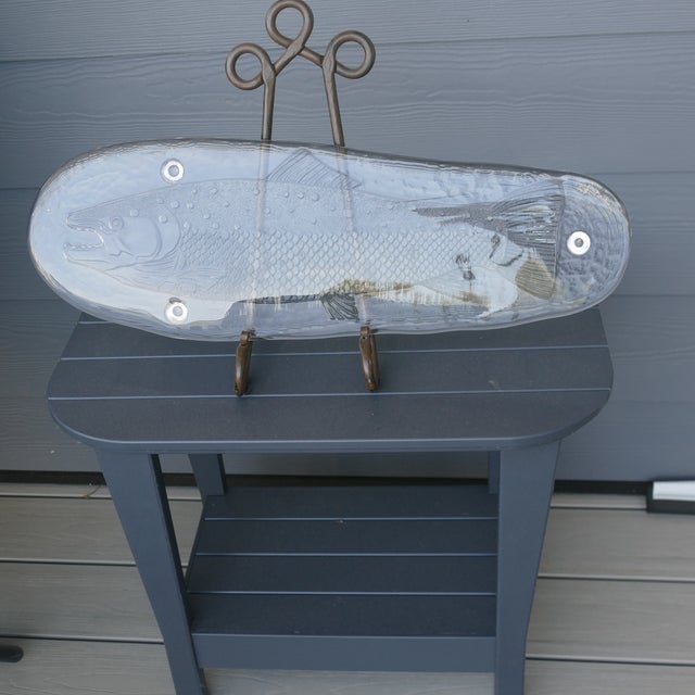 Vintage Pukeberg Swedish Glass Fish Platter Serving Tray Scandinavian Art Glass For Sale - Image 14 of 16