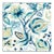 Sample - Schumacher Alexandra Vine Linen Fabric in Navy & Leaf For Sale