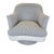 White Drexel Faux Shearling /Ticking Swivel Chair For Sale - Image 8 of 8