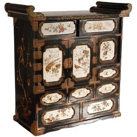 Japanese 19th C. Japanese Lacquered Cabinet For Sale - Image 3 of 3