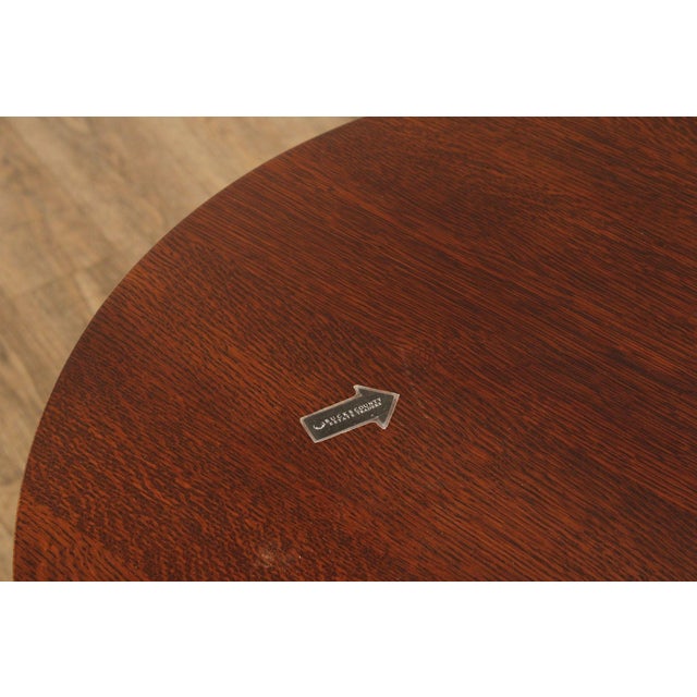 Stickley Mission Collection Oak Round Lamp Table For Sale - Image 10 of 12