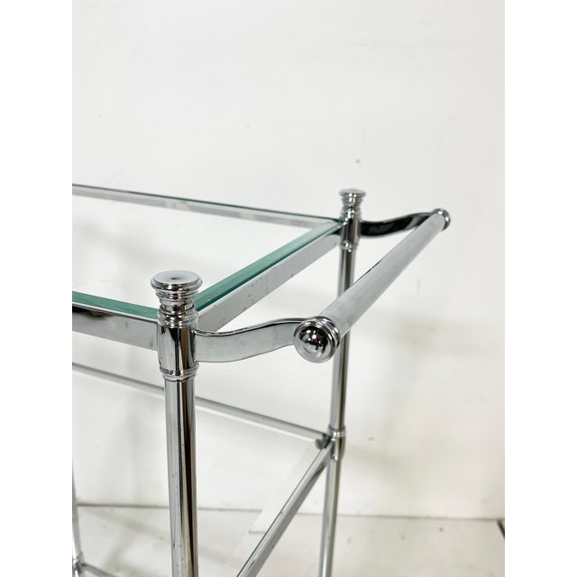 Maison Jansen C. 1970s French Chrome Drinks Trolley / Serving Cart For Sale - Image 4 of 8