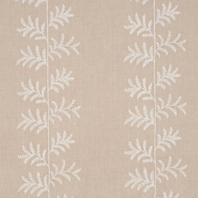Contemporary Schumacher Eloise Embroidery Fabric In Natural For Sale - Image 3 of 4