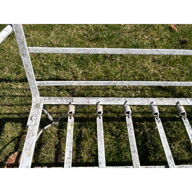 1960s Mid-Century Patio / Garden 4 Piece Set White Wrought Iron For Sale - Image 12 of 18